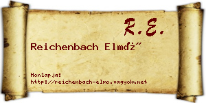 Reichenbach Elmó névjegykártya